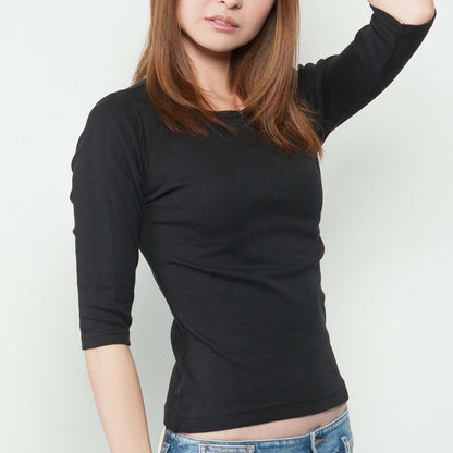 7分袖Tシャツ | レディース | 1枚 | DM4540 | スーパーブラック