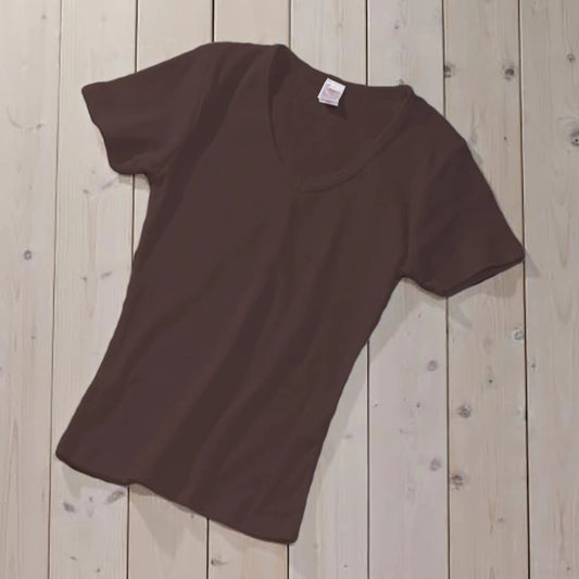 S/S　VネックTシャツ | レディース | 1枚 | DM4315 | ブラウン