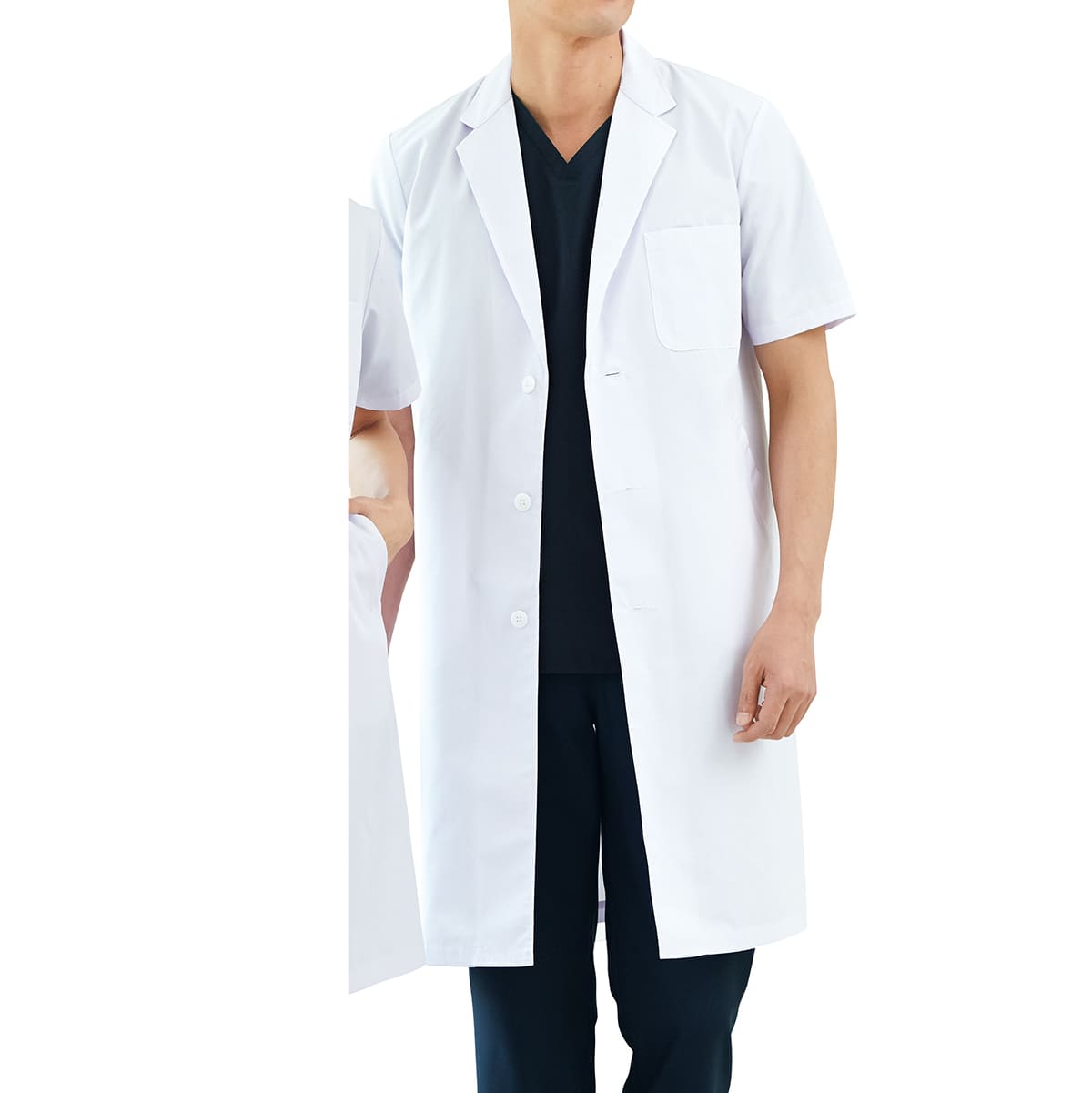 メンズ診察衣シングル半袖 | ユニフォーム | 1枚 | 1532PO | ホワイト