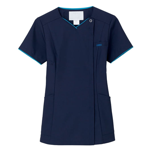 レディスジップスクラブ | 医療介護ユニフォーム | 1枚 | 7022SC | ダークネイビー×ターコイズ
