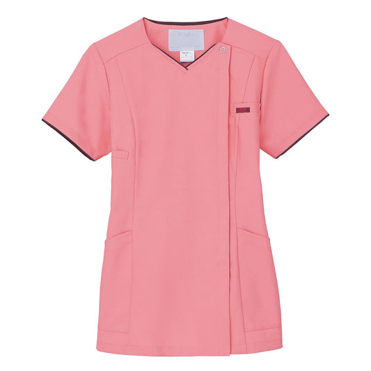 レディスジップスクラブ | 医療介護ユニフォーム | 1枚 | 7022SC | ピンク×バーガンディ