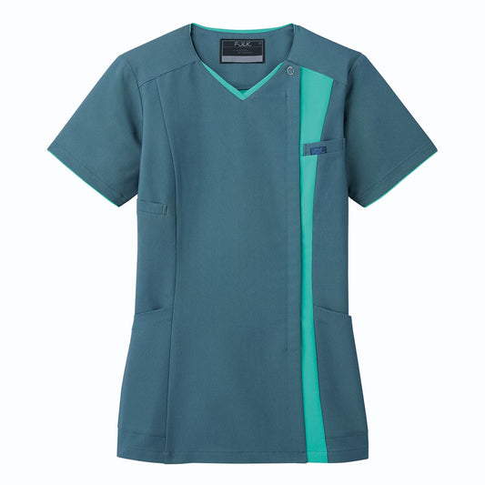 レディスジップスクラブ | 医療介護ユニフォーム | 1枚 | 7023SCP | アイスブルー