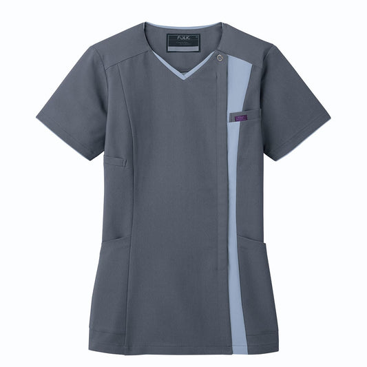 レディスジップスクラブ | 医療介護ユニフォーム | 1枚 | 7023SCP | スチールグレー
