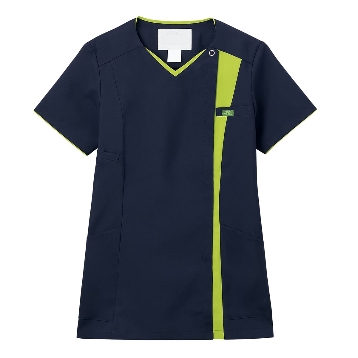 レディスジップスクラブ | 医療介護ユニフォーム | 1枚 | 7023SC | ダークネイビー×ライム