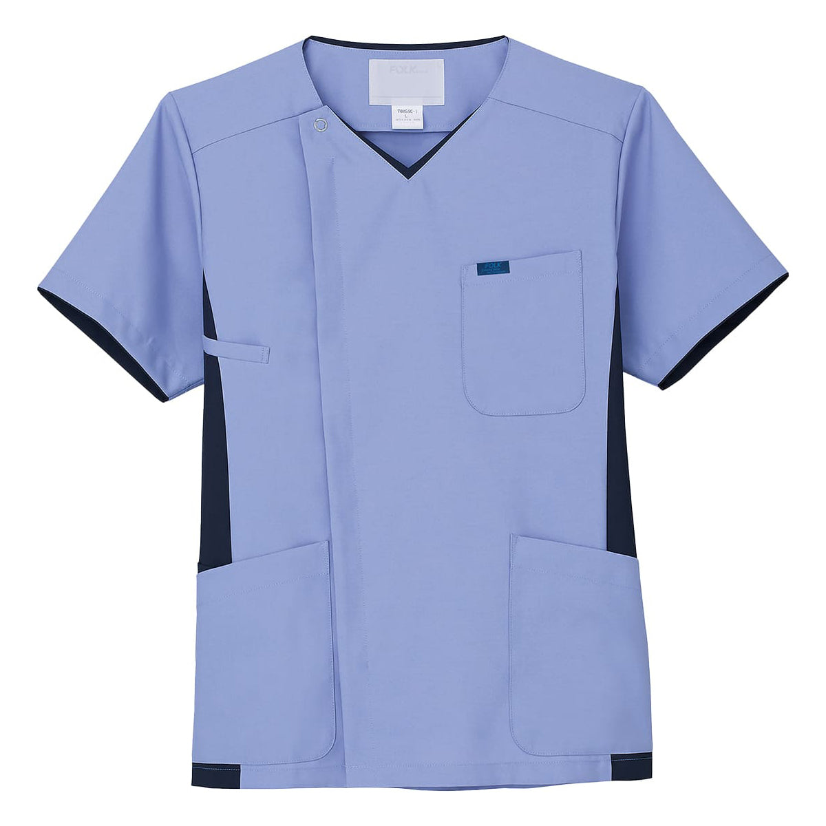 メンズジップスクラブ | 医療介護ユニフォーム | 1枚 | 7025SC | サックス×ダークネイビー