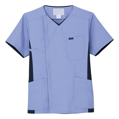 メンズジップスクラブ | 医療介護ユニフォーム | 1枚 | 7025SC | サックス×ダークネイビー