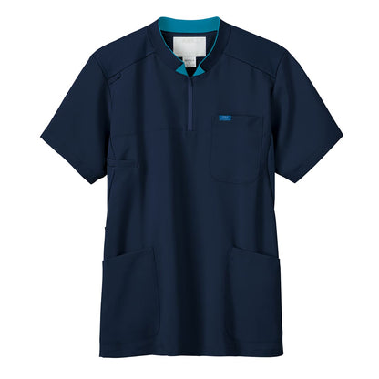 ジップアップスクラブ | 医療介護ユニフォーム | 1枚 | 7037SC | ダークネイビー×ダークネイビー