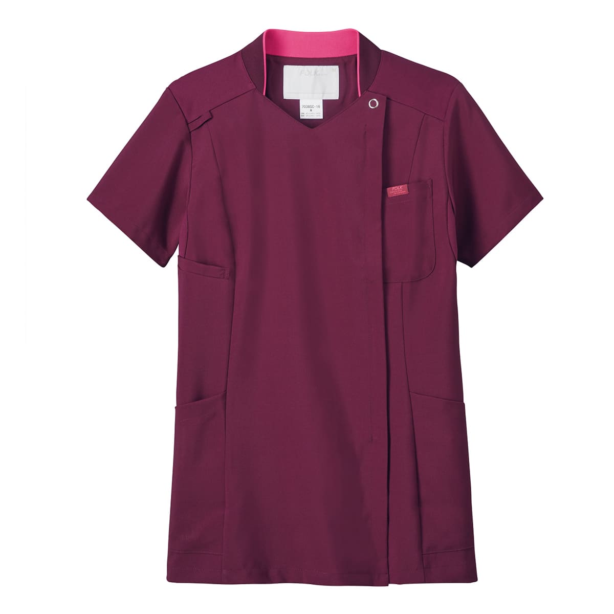 レディスジップスクラブ | 医療介護ユニフォーム | 1枚 | 7038SC | バーガンディ×バーガンディ