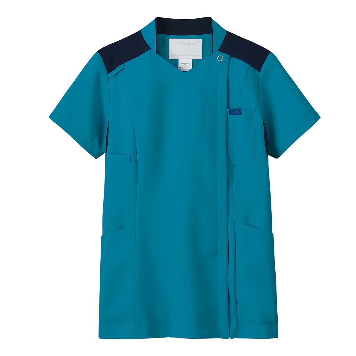 レディスジップスクラブ | 医療介護ユニフォーム | 1枚 | 7038SC | ダークネイビー×ダークネイビー