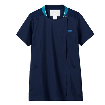 レディスジップスクラブ | 医療介護ユニフォーム | 1枚 | 7043SC | ダークネイビー×ダークネイビー