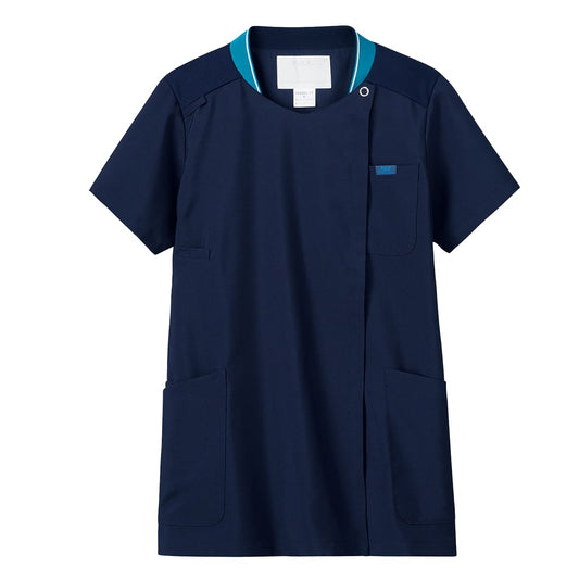 レディスジップスクラブ | 医療介護ユニフォーム | 1枚 | 7043SC | ダークネイビー×ダークネイビー