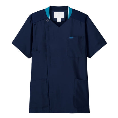 メンズジップスクラブ | 医療介護ユニフォーム | 1枚 | 7044SC | ダークネイビー×ダークネイビー