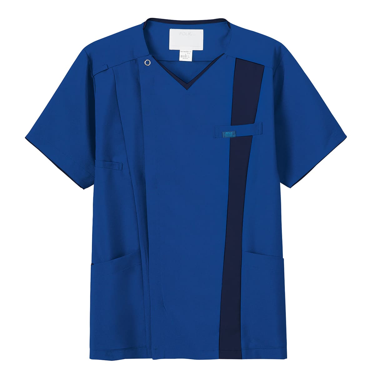 メンズジップスクラブ | 医療介護ユニフォーム | 1枚 | 7058SC | ロイヤルブルー×ダークネイビー