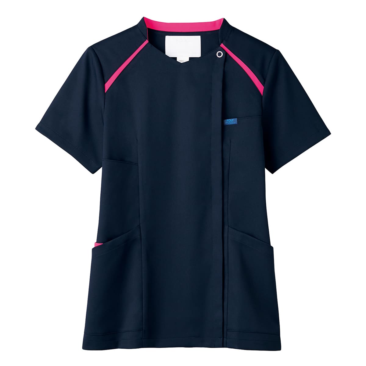 レディスジップスクラブ | 医療介護ユニフォーム | 1枚 | 7068SC | ダークネイビー×フュクシャローズ