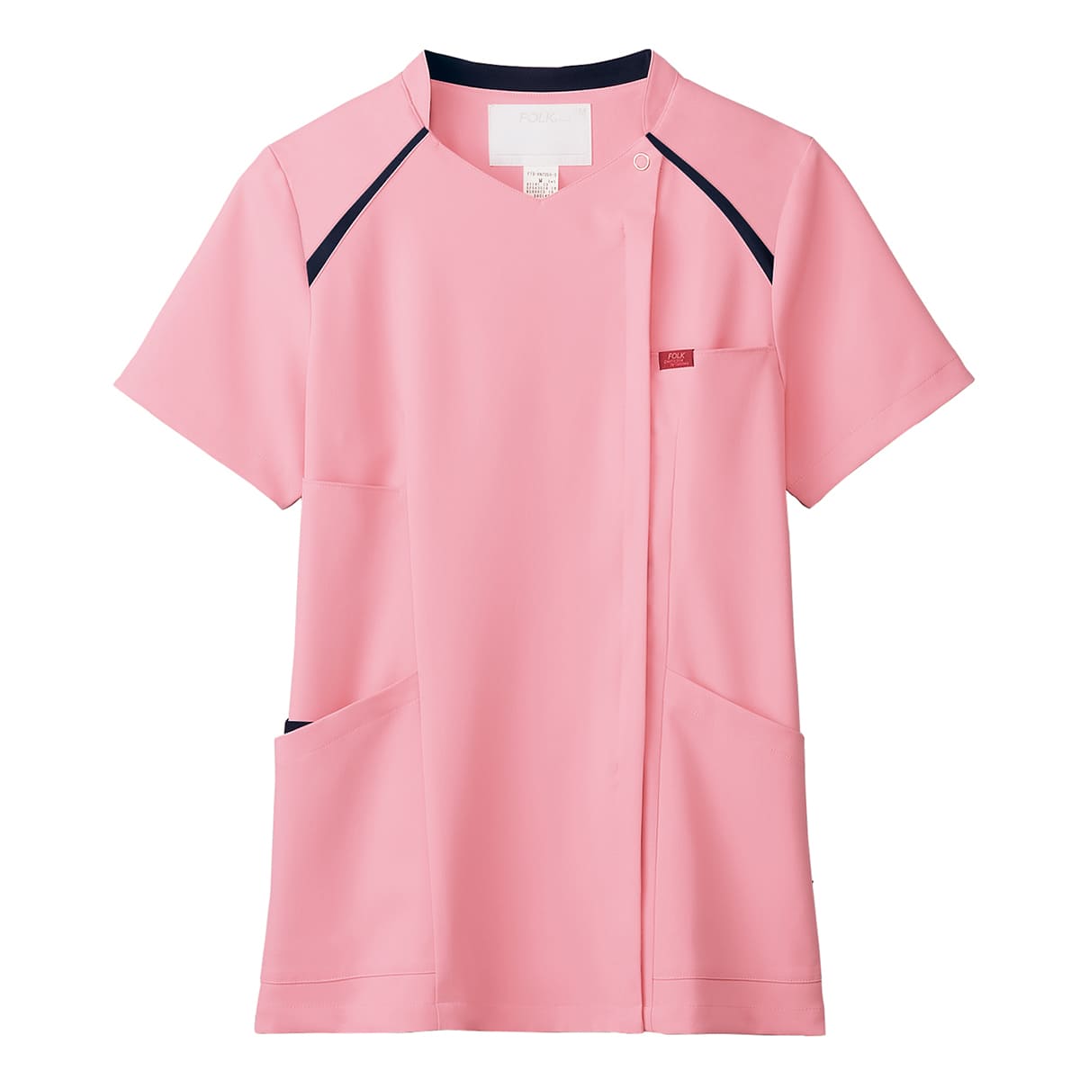 レディスジップスクラブ | 医療介護ユニフォーム | 1枚 | 7068SC | ピンク×ダークネイビー