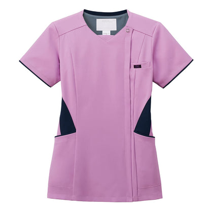 レディスジップスクラブ | 医療介護ユニフォーム | 1枚 | 7078SC | ラベンダー×ダークネイビー