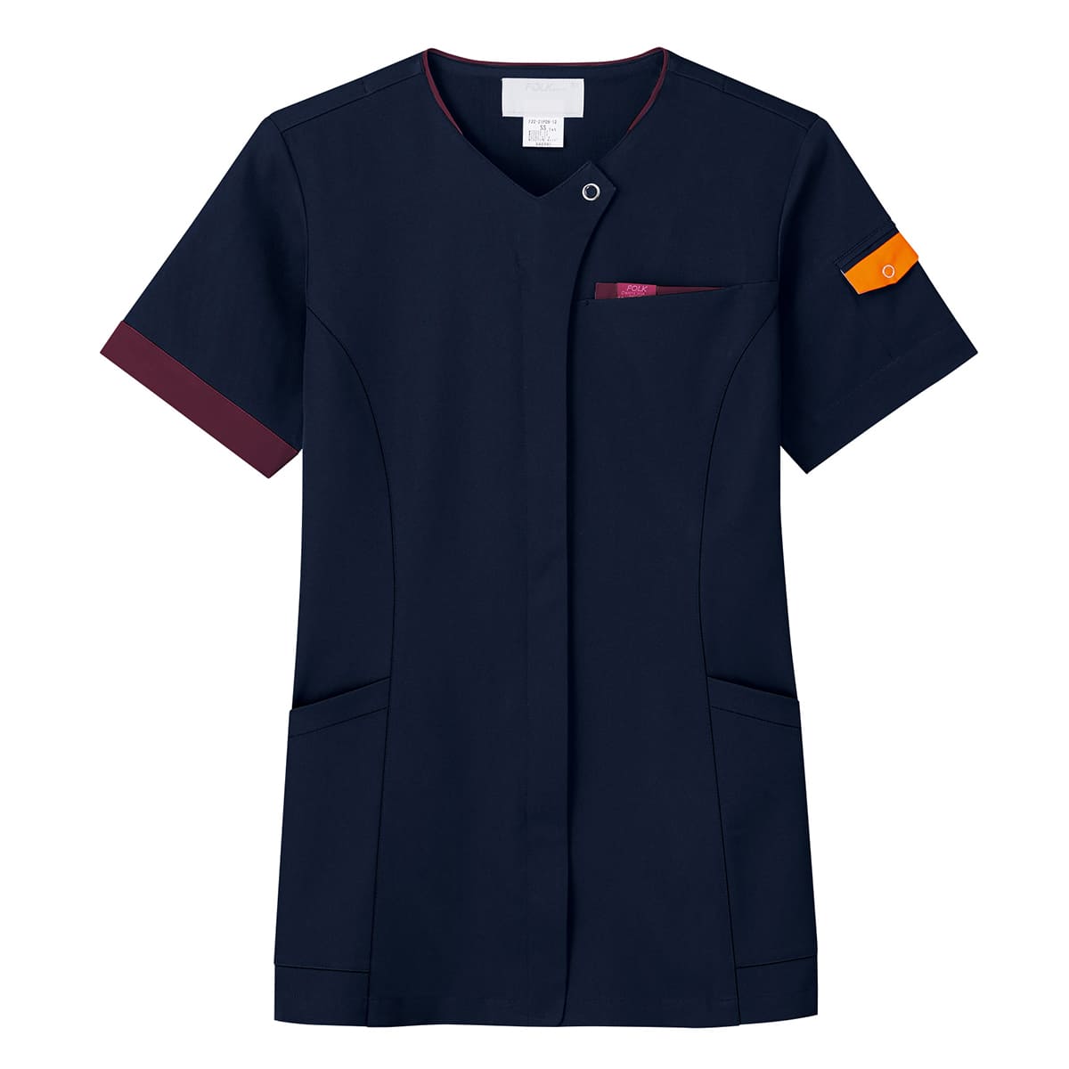 ジップスクラブ | 医療介護ユニフォーム | 1枚 | 7088SC | ダークネイビー×バーガンディ