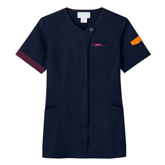 ジップスクラブ | 医療介護ユニフォーム | 1枚 | 7088SC | ダークネイビー×バーガンディ