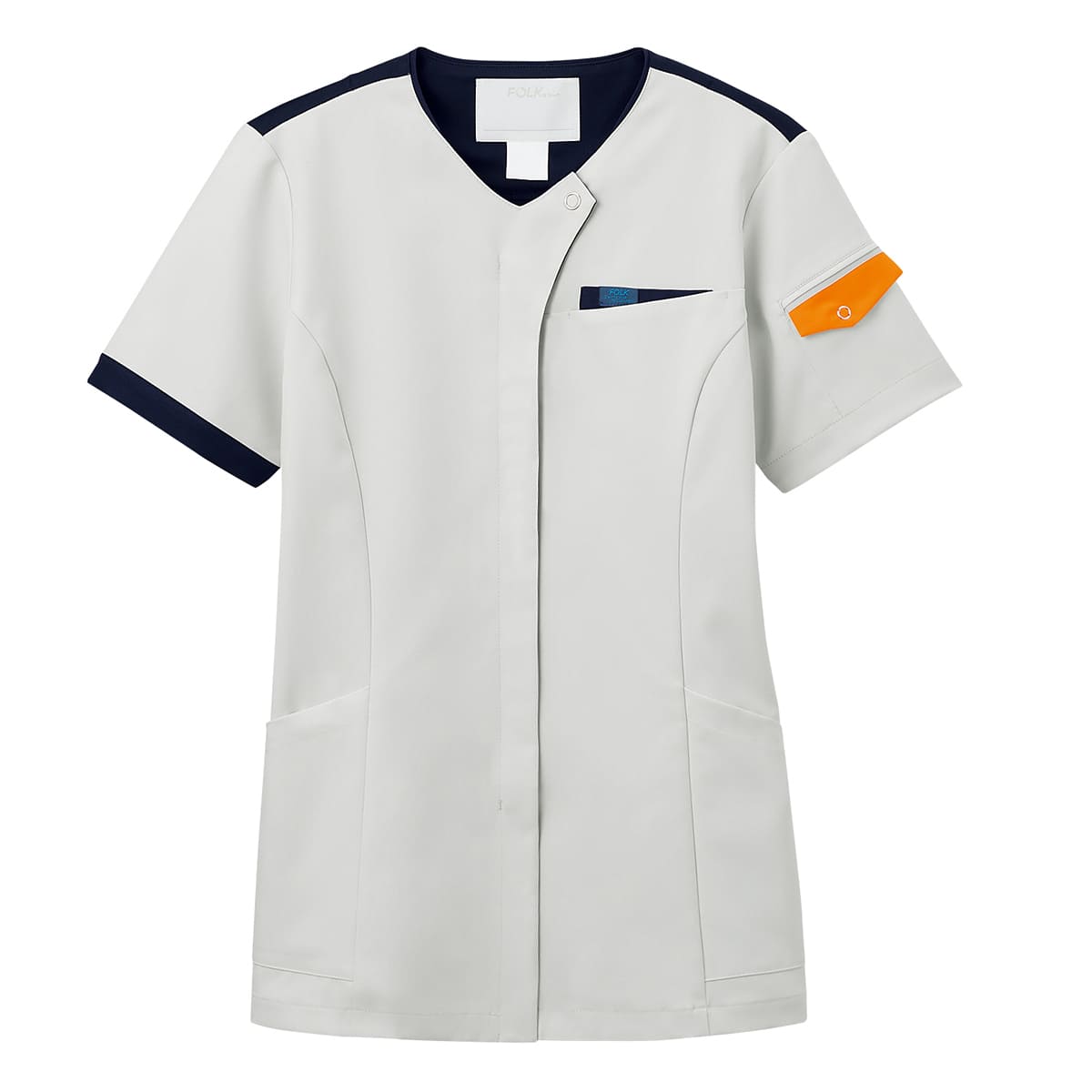 ジップスクラブ | 医療介護ユニフォーム | 1枚 | 7088SC | ライトグレー×ダークネイビー