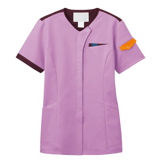 ジップスクラブ | 医療介護ユニフォーム | 1枚 | 7088SC | ラベンダー×バーガンディ