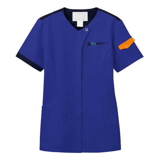 ジップスクラブ | 医療介護ユニフォーム | 1枚 | 7088SC | ミディアムブルー×ダークネイビー