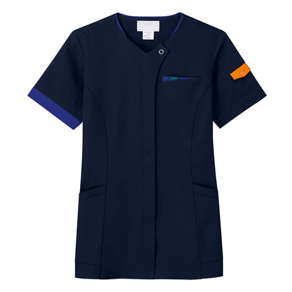 ジップスクラブ | 医療介護ユニフォーム | 1枚 | 7088SC | ダークネイビー×ミディアムブルー