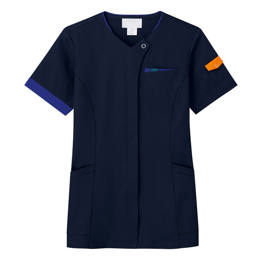 ジップスクラブ | 医療介護ユニフォーム | 1枚 | 7088SC | ダークネイビー×ミディアムブルー