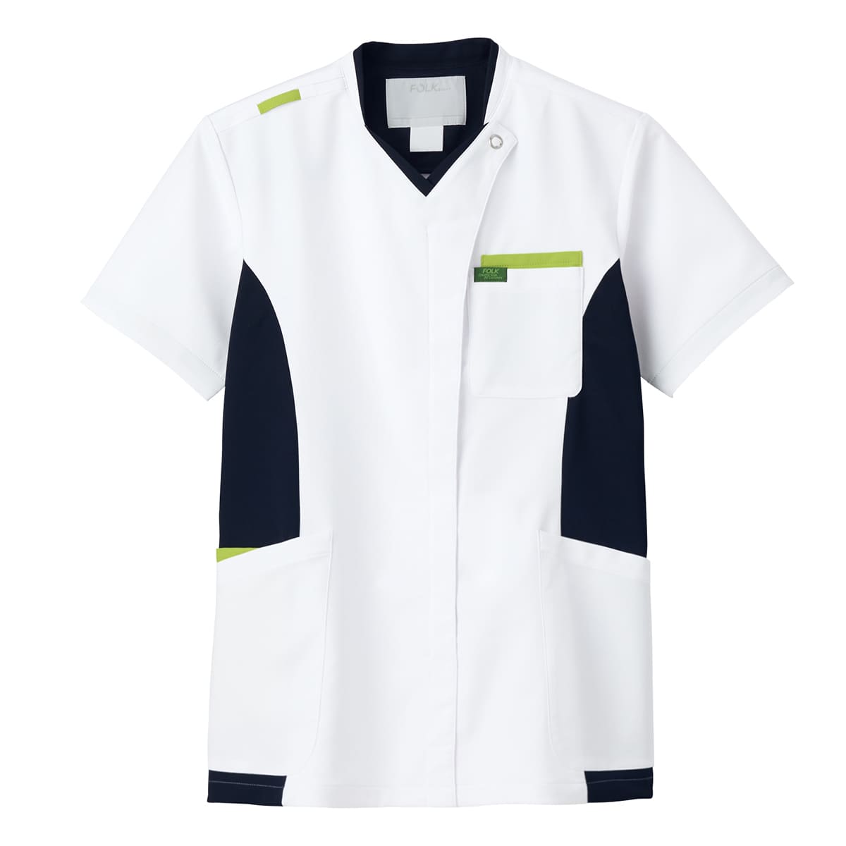 ジップスクラブ | 医療介護ユニフォーム | 1枚 | 7108SC | ホワイト×ライム
