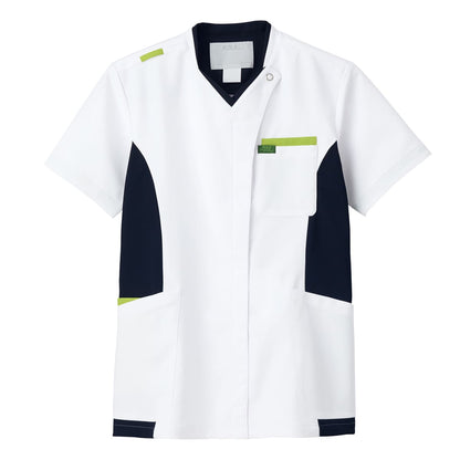 ジップスクラブ | 医療介護ユニフォーム | 1枚 | 7108SC | ホワイト×ライム