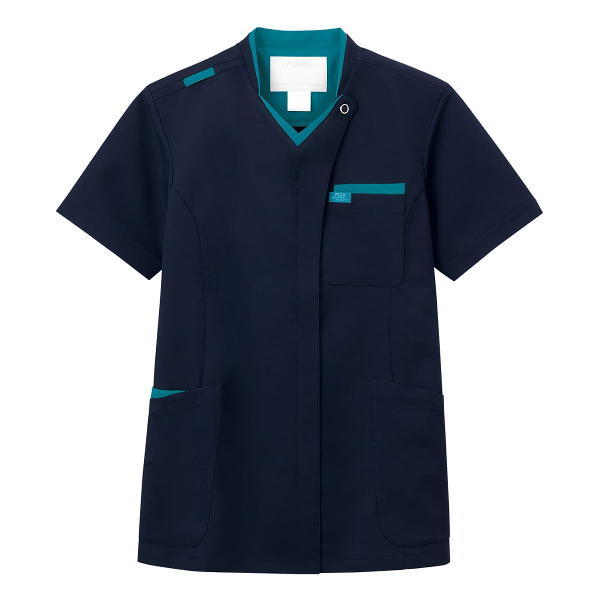 ジップスクラブ | 医療介護ユニフォーム | 1枚 | 7109SC | ダークネイビー×ターコイズ