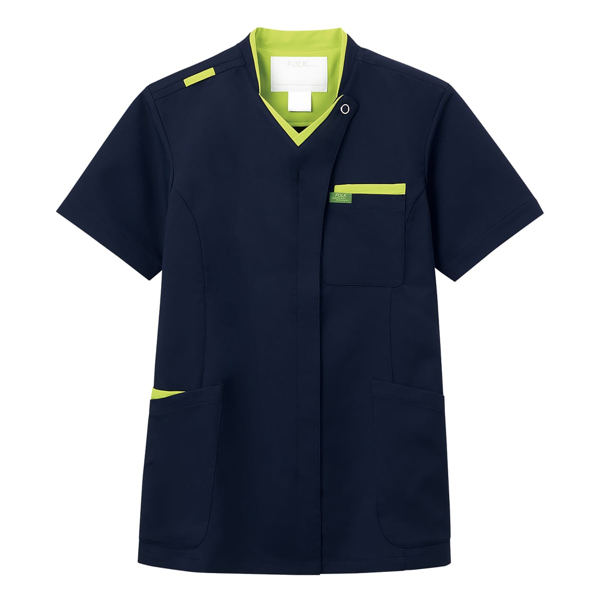 ジップスクラブ | 医療介護ユニフォーム | 1枚 | 7109SC | ダークネイビー×ライム