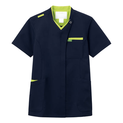 ジップスクラブ | 医療介護ユニフォーム | 1枚 | 7109SC | ダークネイビー×ライム
