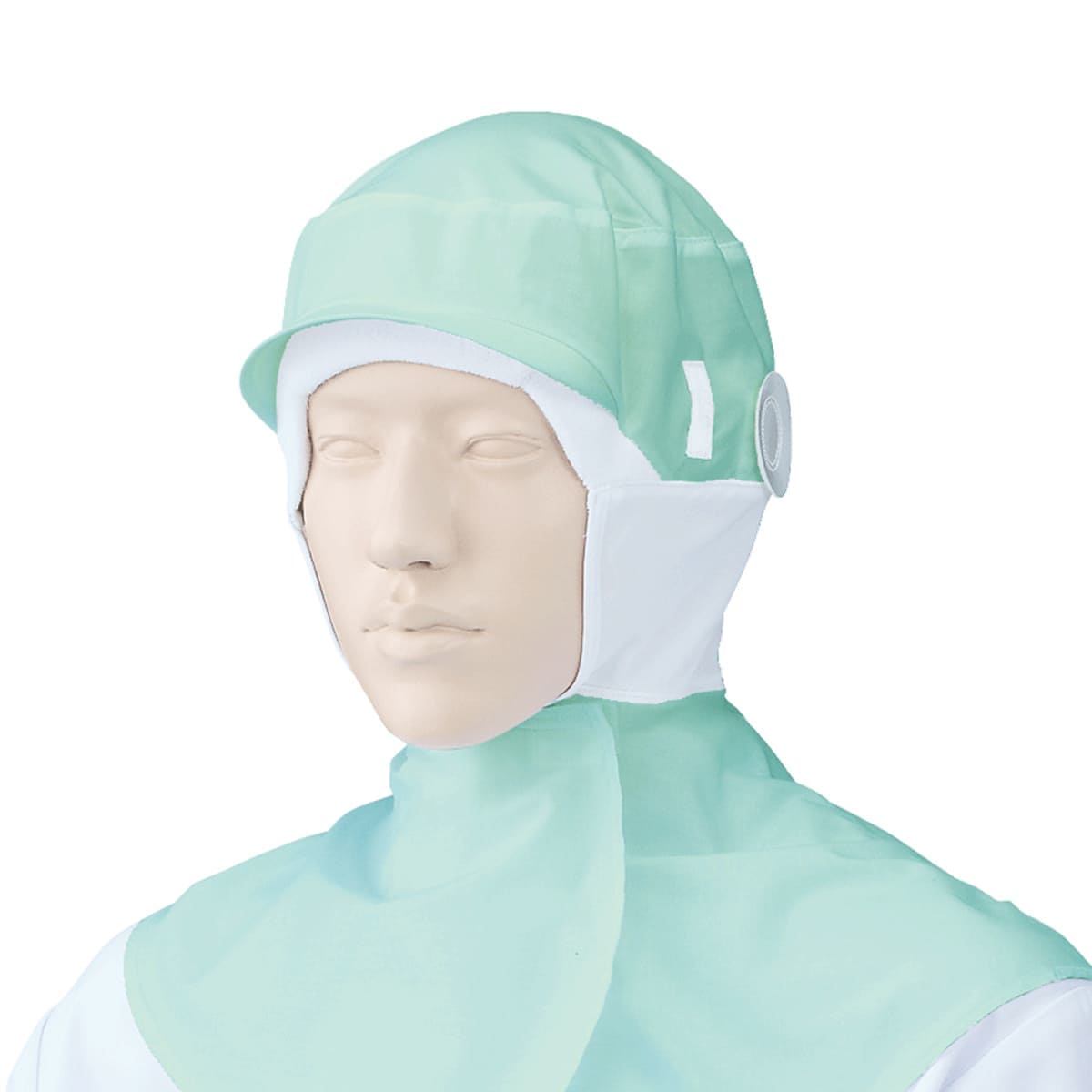 フード帽子（ケープ付）（1枚入） | ユニフォーム | 1枚 | 484-KZ6 | ミントグリーン