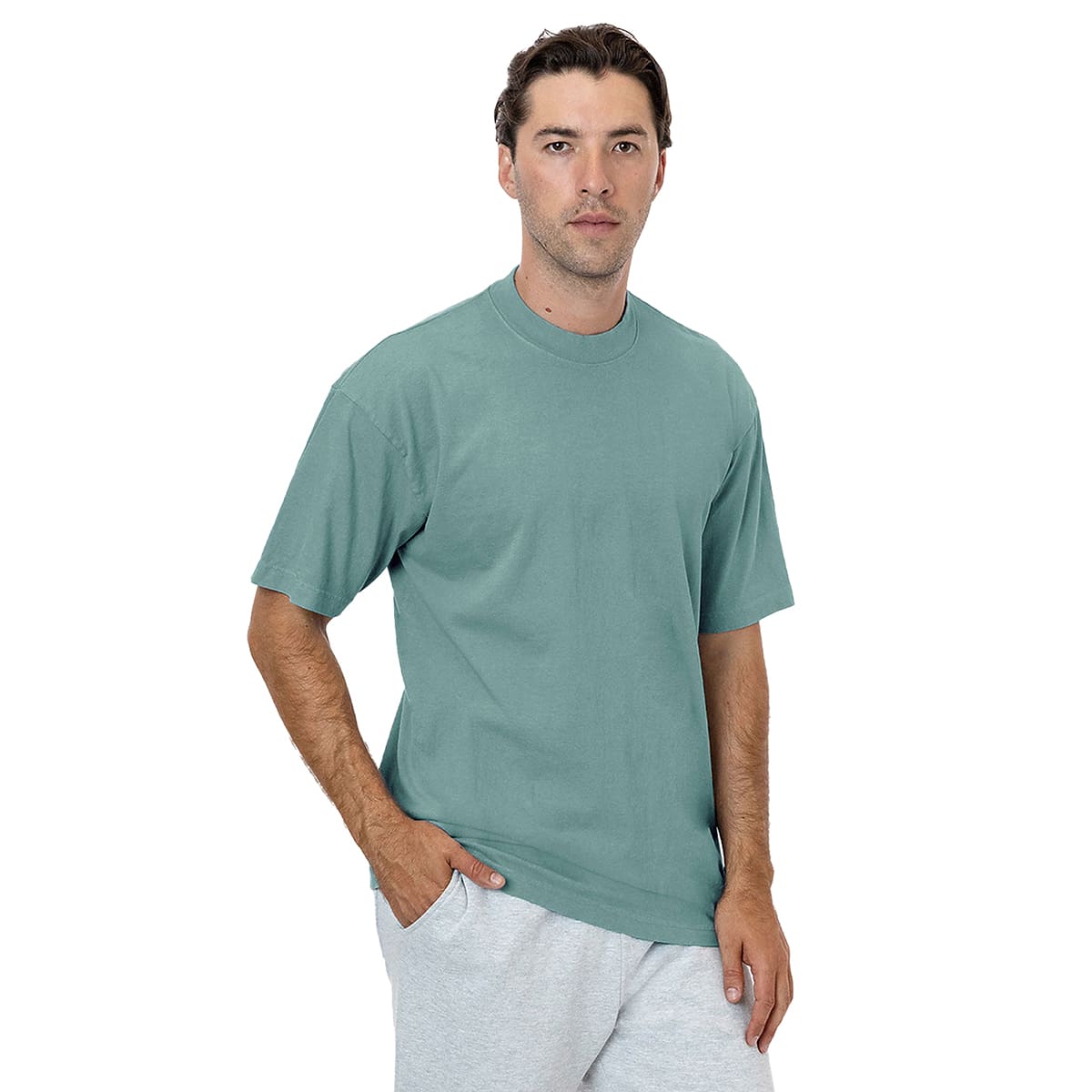los angeles apparel S/S Grmnt Dye Crew Neck 6.5oz | メンズ | 1枚 | 1801GD | ATLANTIC GREEN