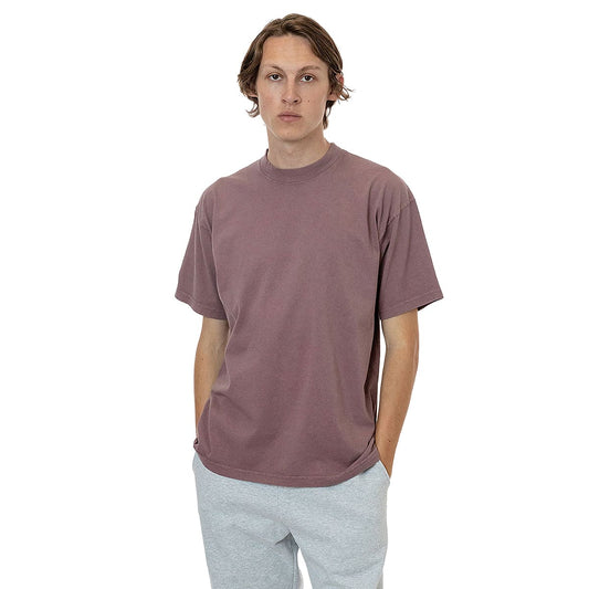 los angeles apparel S/S Grmnt Dye Crew Neck 6.5oz | メンズ | 1枚 | 1801GD | MAUVE