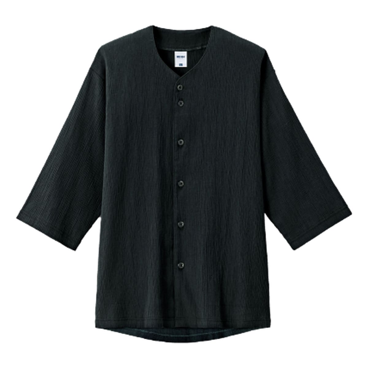 楊柳鯉口五分袖シャツ | メンズ | 1枚 | MS1176 | ブラック