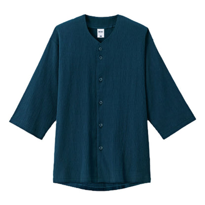 楊柳鯉口五分袖シャツ | メンズ | 1枚 | MS1176 | ネイビー