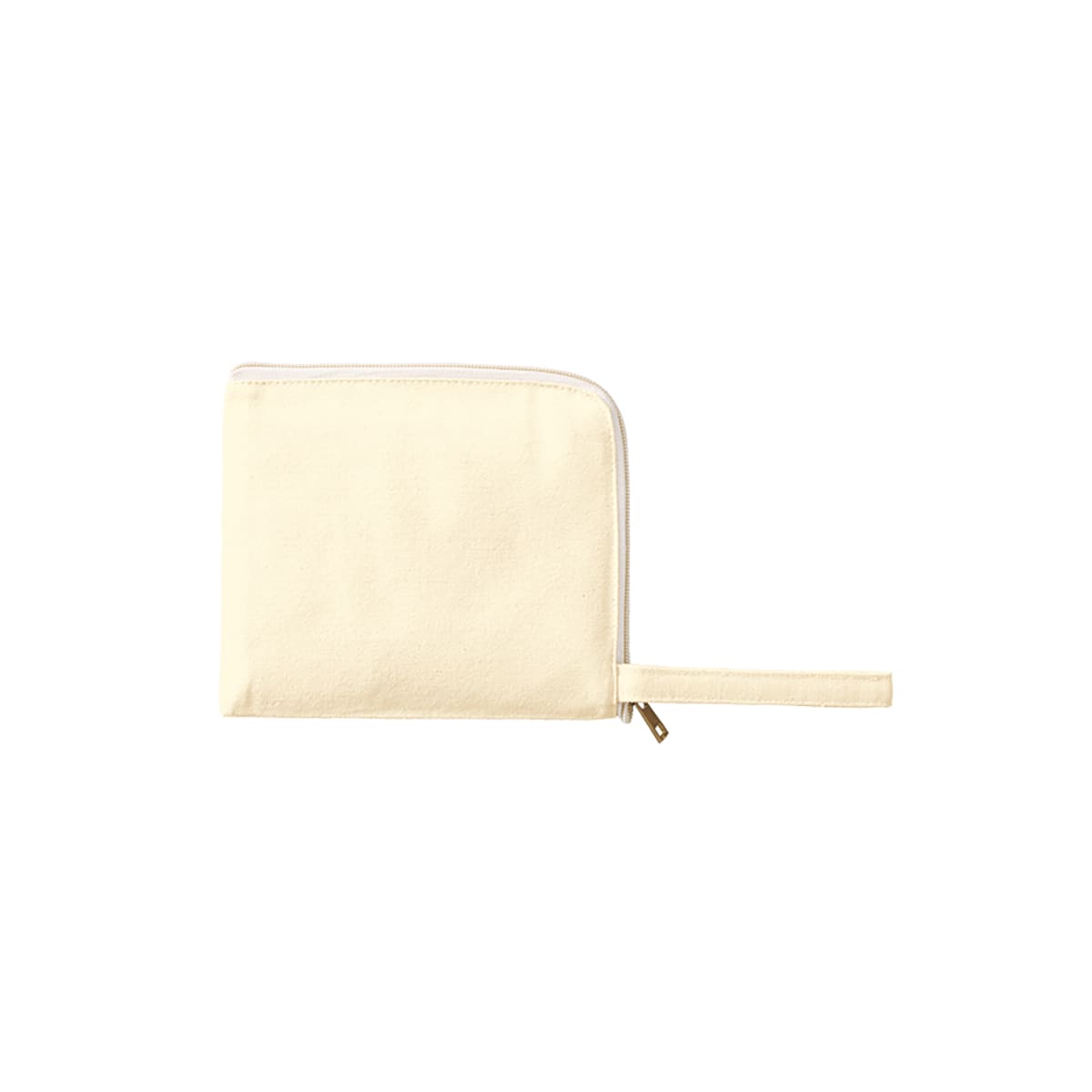 キャンバスL字ファスナーフラットポーチ(S) | ノベルティ(小物) | 1枚 | TP-0007 | ナチュラル