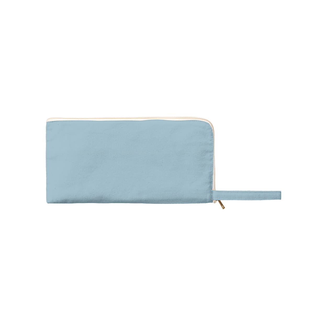 キャンバスL字ファスナーフラットポーチ(M) | ノベルティ(小物) | 1枚 | TP-0008 | スモークブルー