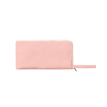 キャンバスL字ファスナーフラットポーチ(M) | ノベルティ(小物) | 1枚 | TP-0008 | スモークピンク