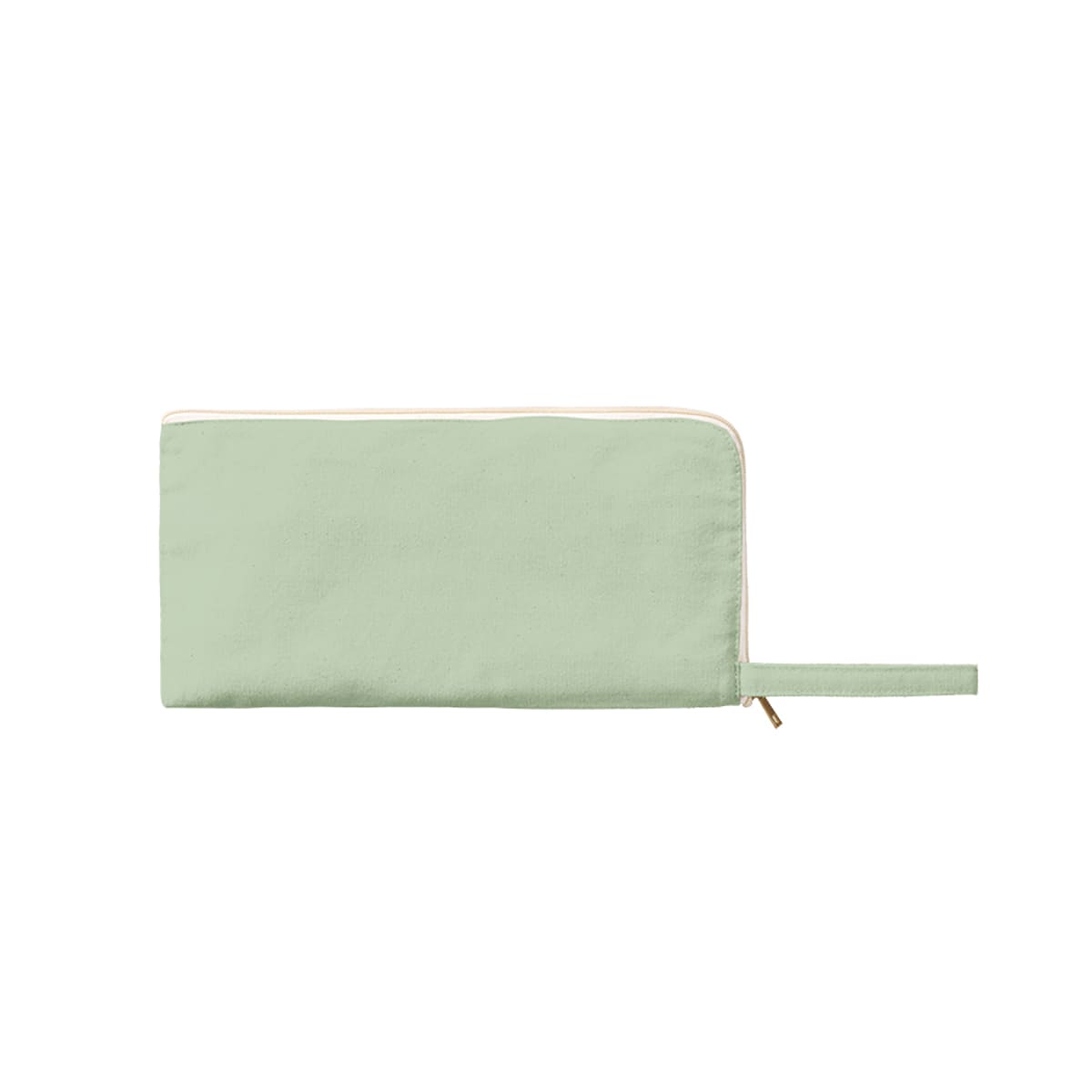 キャンバスL字ファスナーフラットポーチ(M) | ノベルティ(小物) | 1枚 | TP-0008 | オリーブ