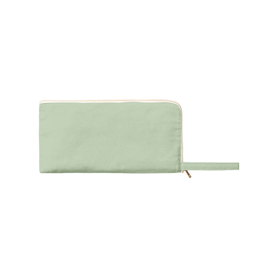 キャンバスL字ファスナーフラットポーチ(M) | ノベルティ(小物) | 1枚 | TP-0008 | オリーブ