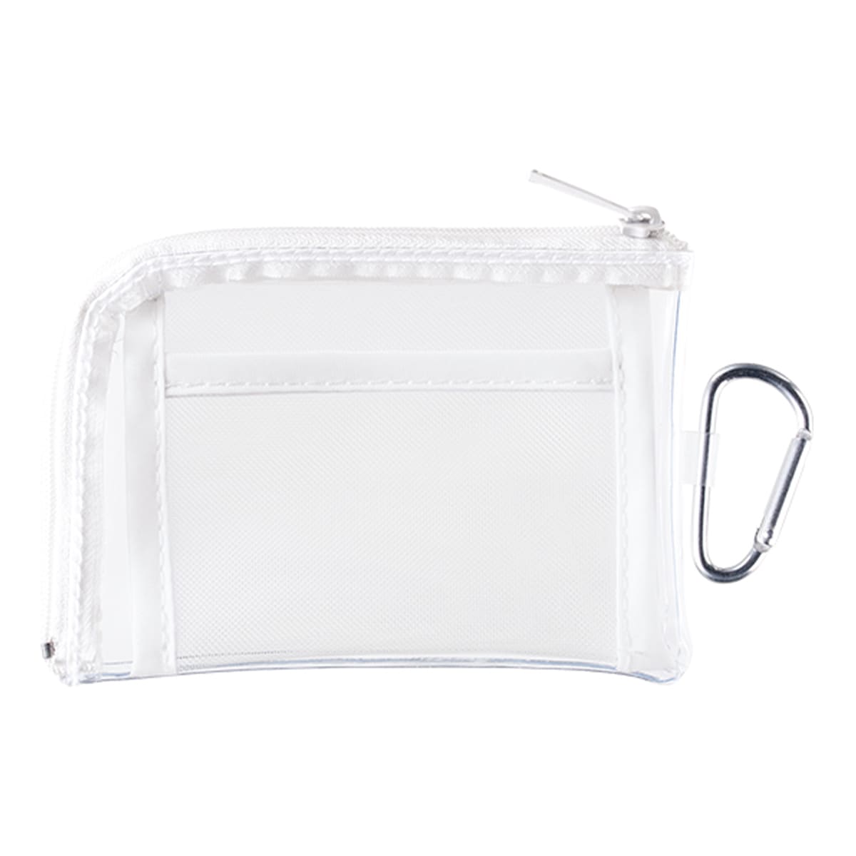 メッシュポケットクリアミニポーチ（カラビナ付） | ノベルティ(小物) | 1枚 | TP-0040 | ホワイト