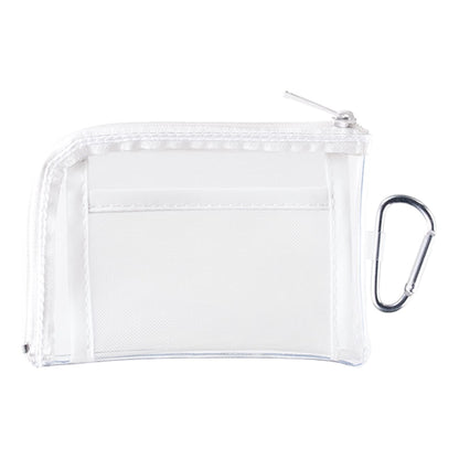 メッシュポケットクリアミニポーチ（カラビナ付） | ノベルティ(小物) | 1枚 | TP-0040 | ホワイト