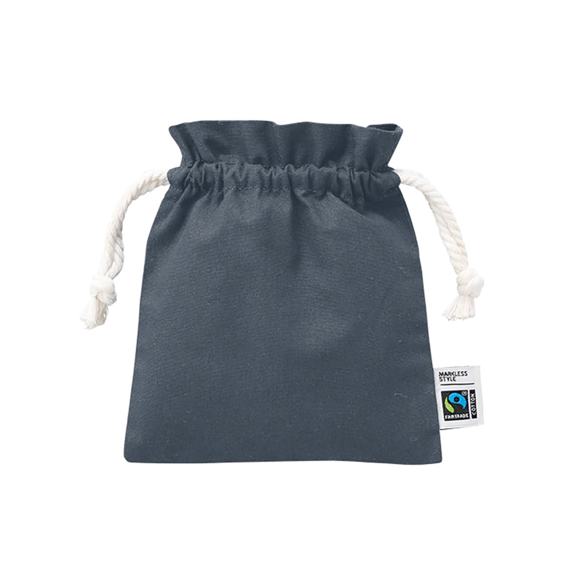 フェアトレードコットンフリル巾着(S) | ノベルティ(小物) | 1枚 | TP-0048 | ネイビー