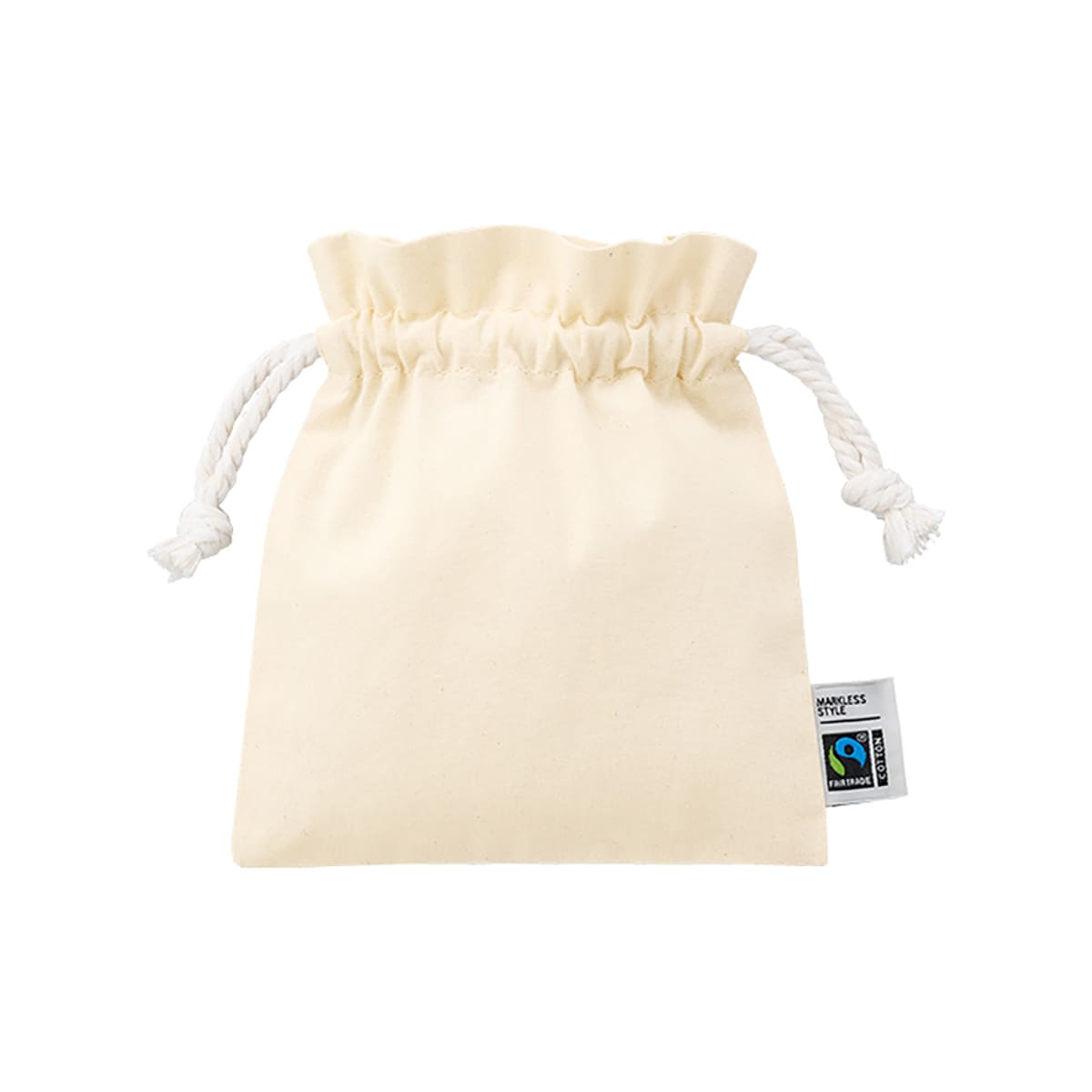 フェアトレードコットンフリル巾着(S) | ノベルティ(小物) | 1枚 | TP-0048 | ナチュラル