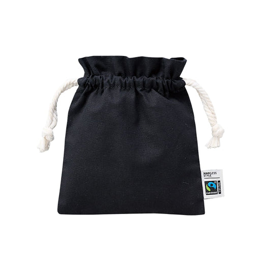フェアトレードコットンフリル巾着(S) | ノベルティ(小物) | 1枚 | TP-0048 | ナイトブラック