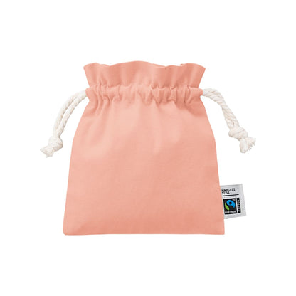 フェアトレードコットンフリル巾着(S) | ノベルティ(小物) | 1枚 | TP-0048 | スモークピンク