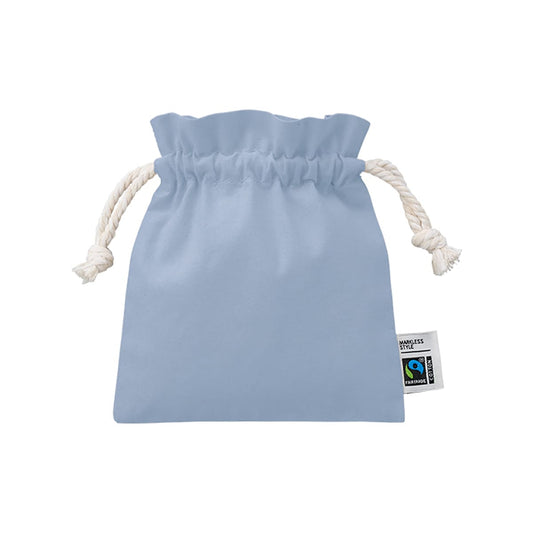 フェアトレードコットンフリル巾着(S) | ノベルティ(小物) | 1枚 | TP-0048 | スモークブルー