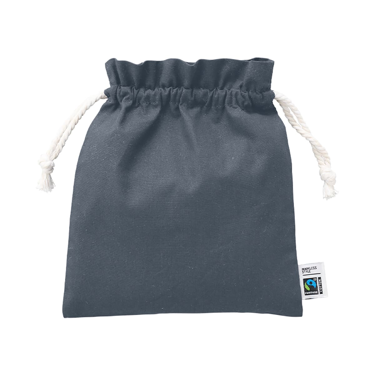 フェアトレードコットンフリル巾着（M） | ノベルティ(小物) | 1枚 | TP-0049 | ネイビー